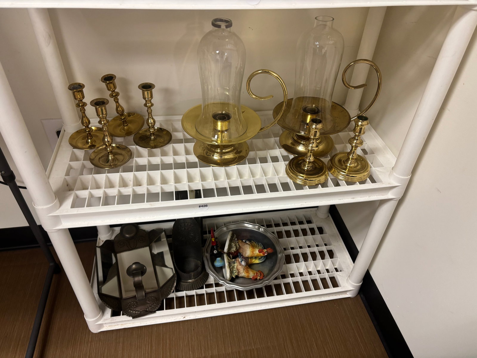 Baldwin Brass Plus: Includes Baldwin brass hurricane, sconces, other candlesticks and other metalware.