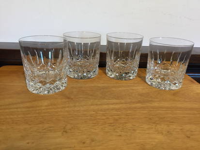 4 Waterford On the Rocks Glasses: 3.25" H, marked on bottom