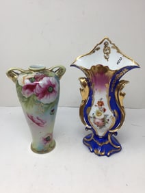 Nippon and Old Paris Porcelain Vases