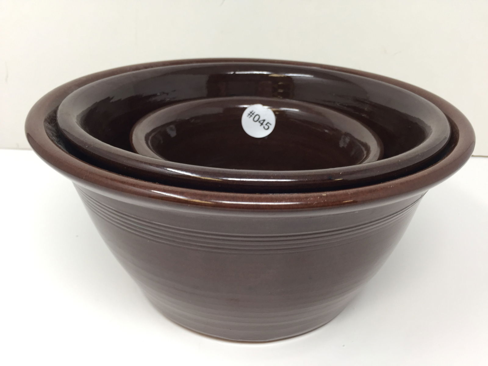 Nest of Redware Bowls: Signed J.H. Pottery 2002.