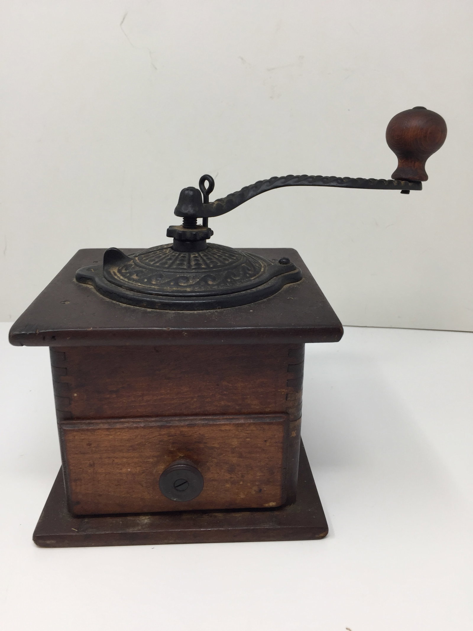 Antique Coffee Grinder: 8" x8".
