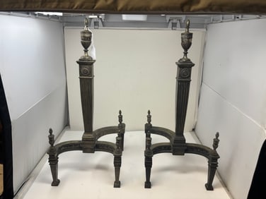 Pair Neoclassical Style Andirons