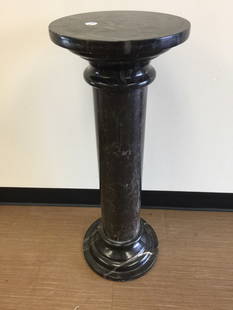Antique Gray Marble Pedestal: 32"x12"