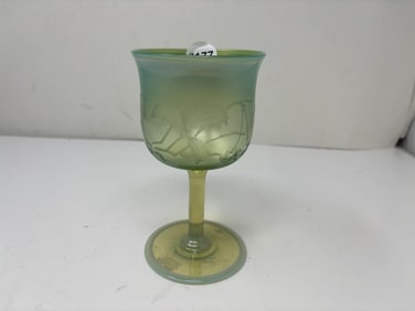 Tiffany Favrile Signed Glass Goblet