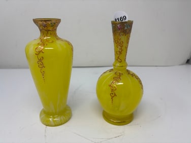 (2) Franz Welz Bohemian Art Glass Vases