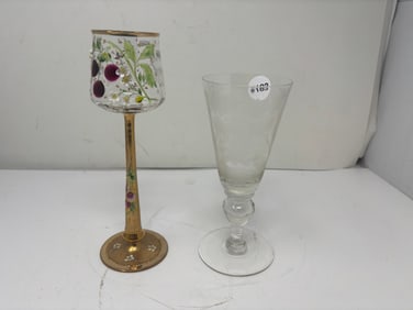 (2) Antique Glass
