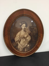 Antique Print in Oak Frame