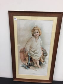 Antique Litho of Young Boy