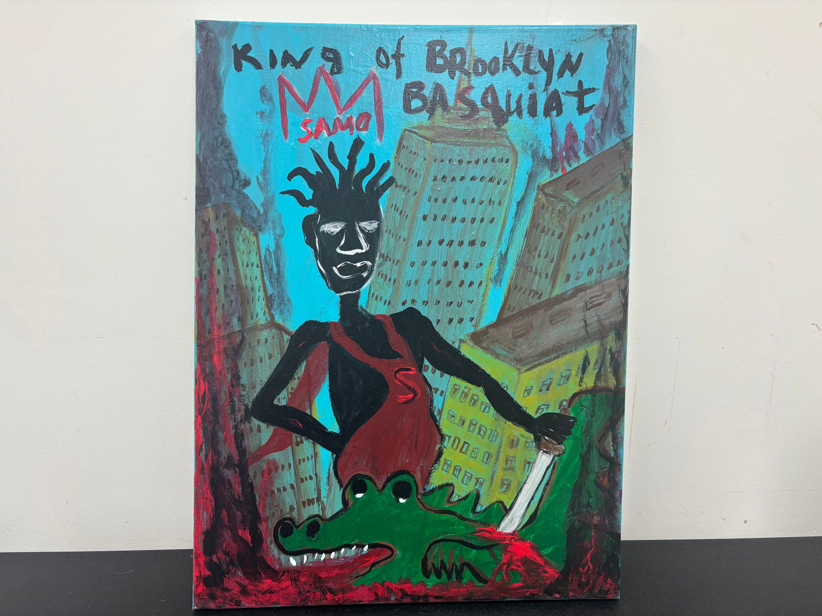 Modern Folk Art Painting: 18"x24".