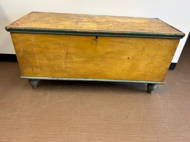 Mustard Decorated Blanket Chest