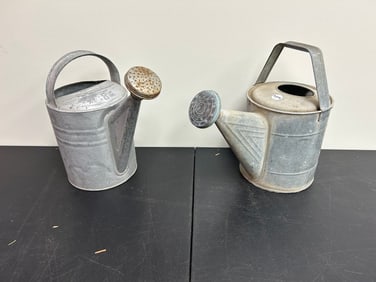(2) Galvanized Sprinkling Cans