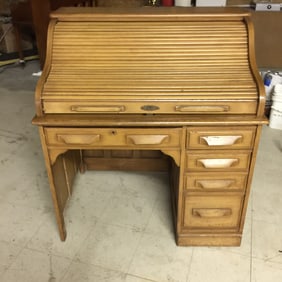 Antique Oak Roll Top Desk
