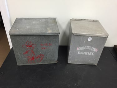 2 Vintage Dairy Boxes