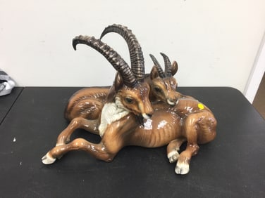 Mid Century Italian Rozan Majolica Antelope