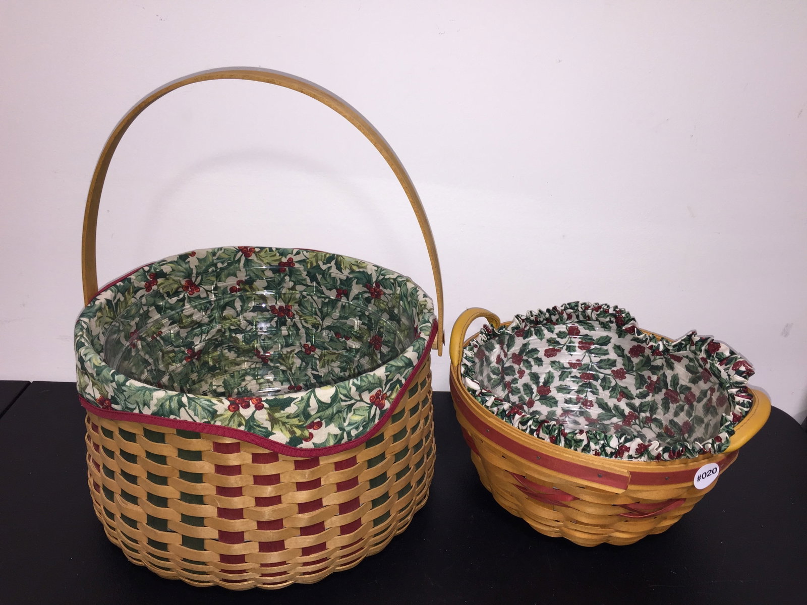 2 Longaberger Baskets: Marked on base, artist signature. Largest 12" x 8".