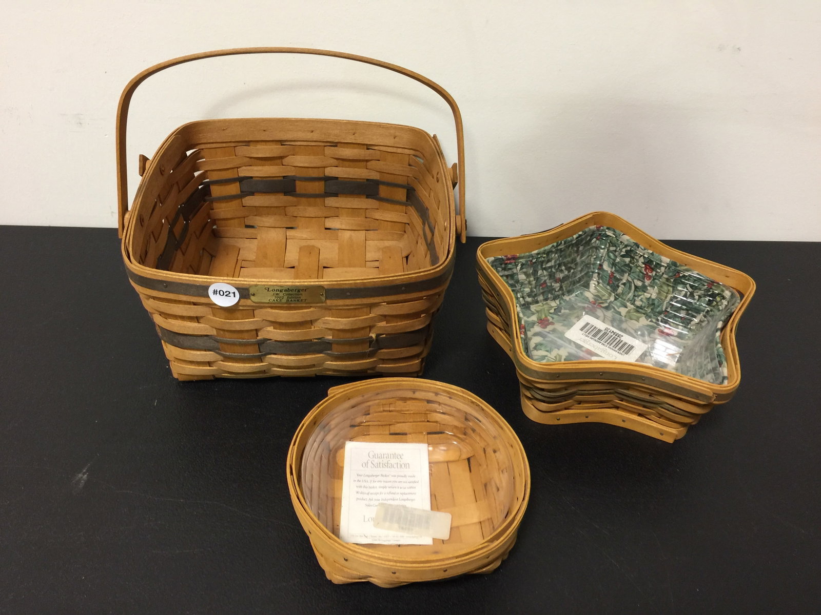 3 Longaberger Baskets: Largest 12" x 12"