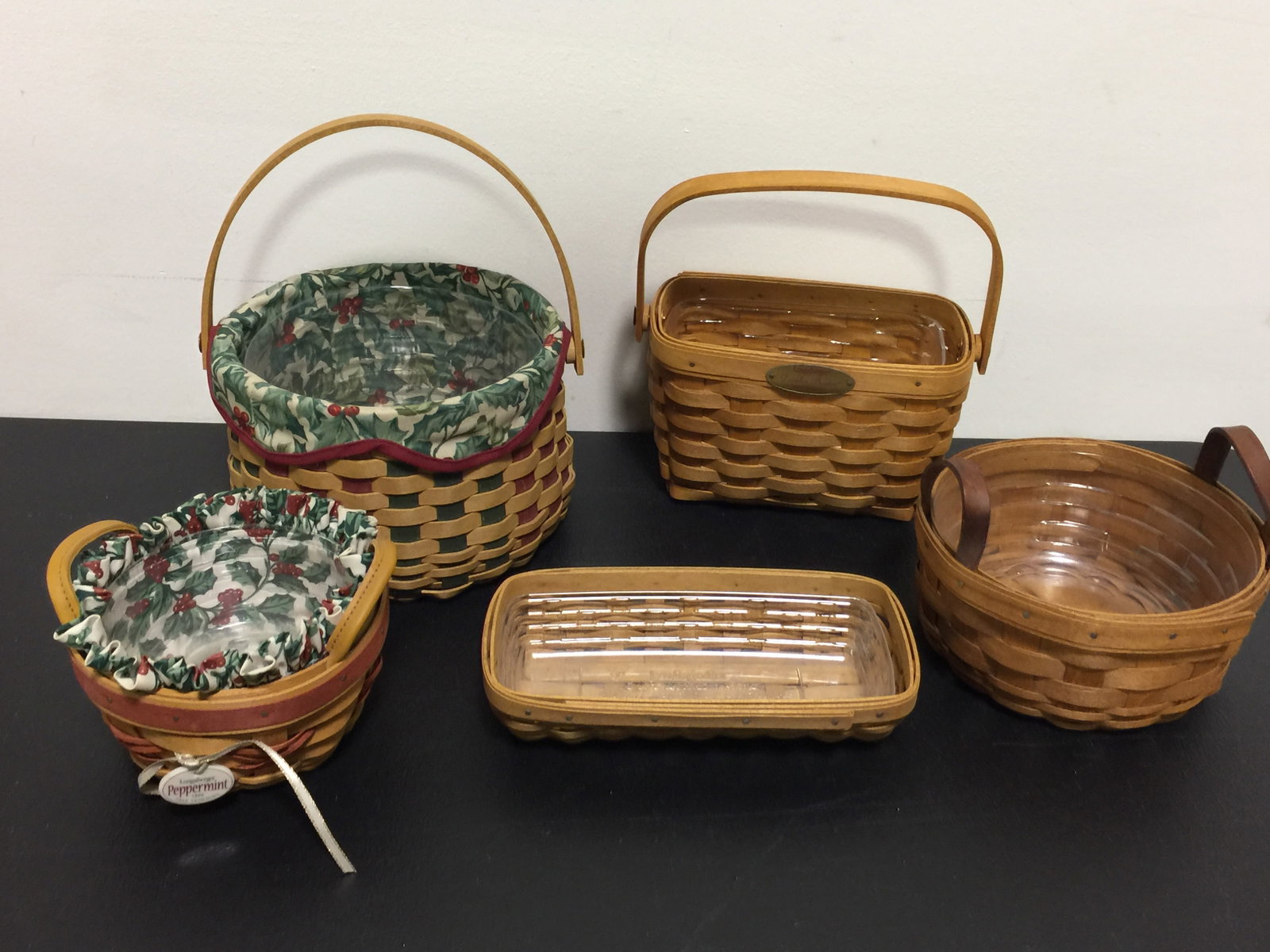 5 Longaberger Baskets: Largest 8" L