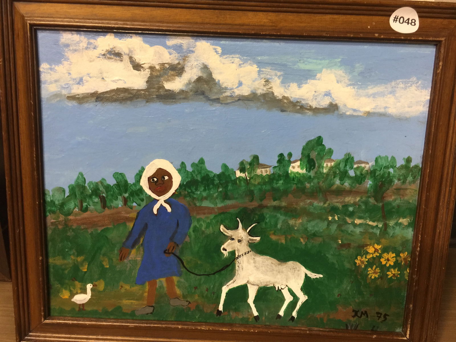 Modern Folk Art Painting: frame 17"x14".