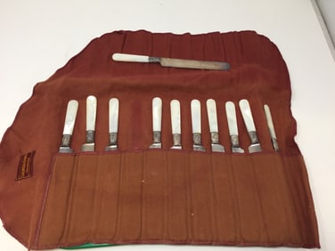 (11) Sterling Banded MOP S. Kirk & Son Knives