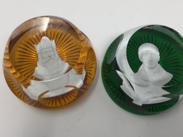 (2) Baccarat Paperweight