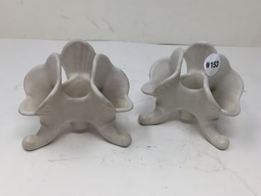 (2) Van Briggle Triple Bud Vases