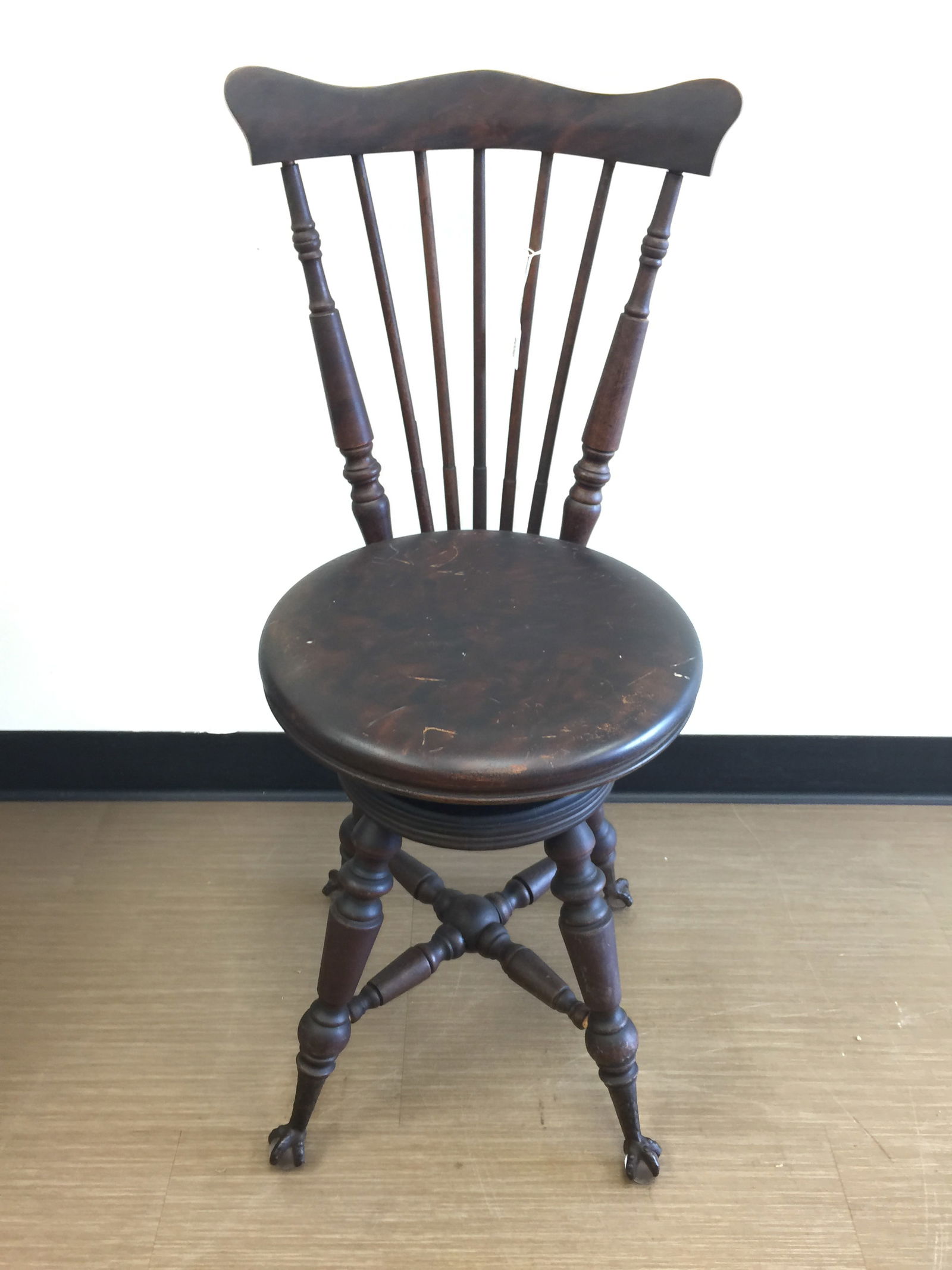 Antique Hi-Back Piano Stool. (1 of 5)