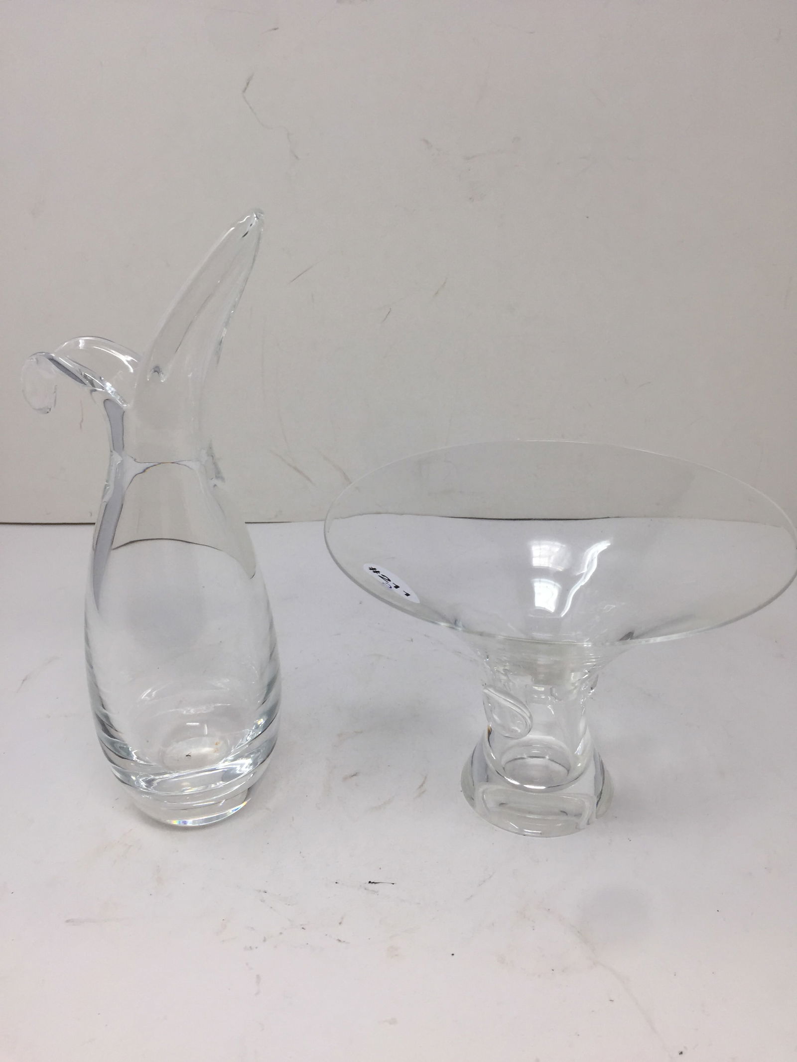 2 Pcs Steuben: Largest 10" H