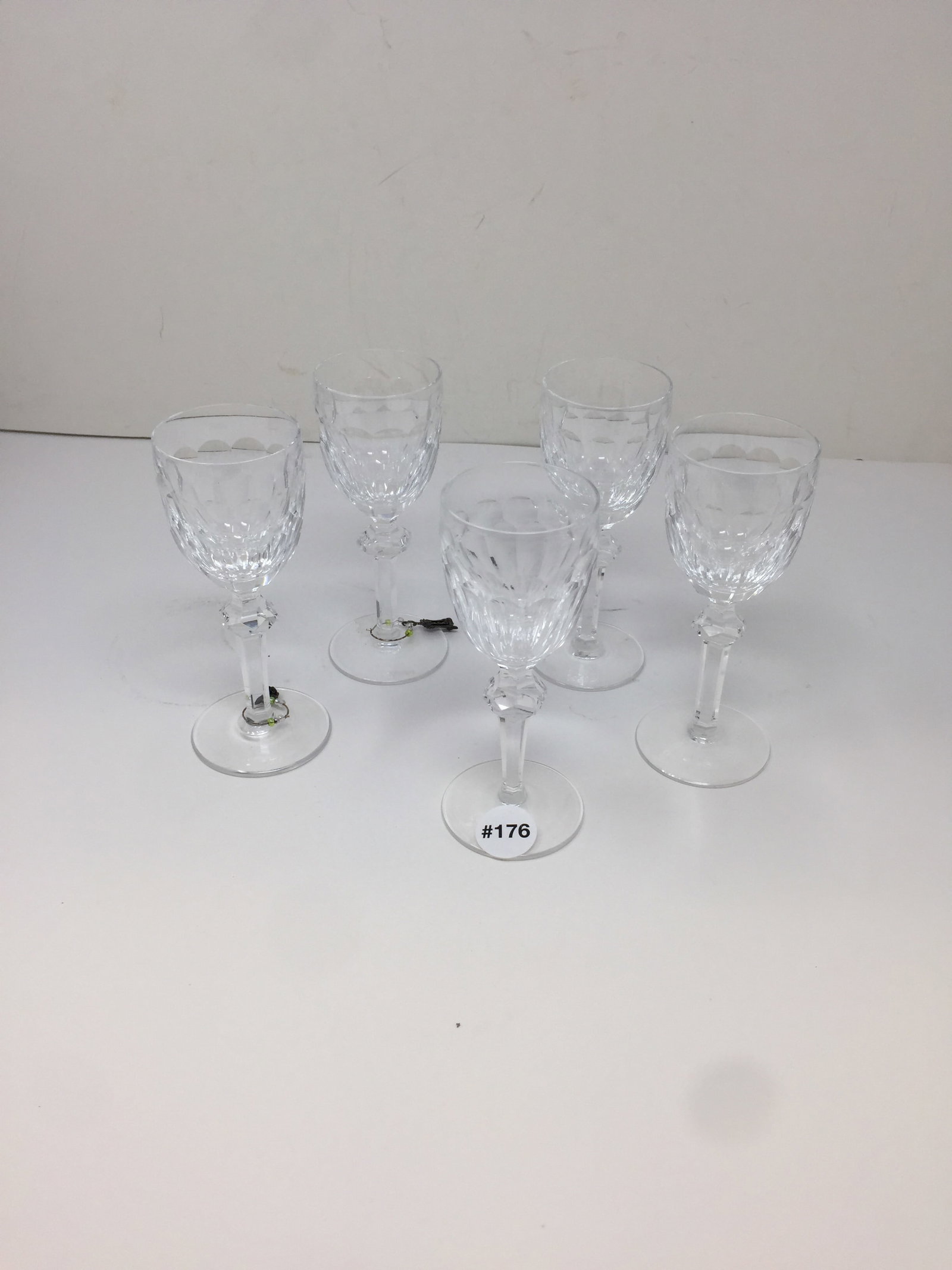 (5) Waterford Curraghmore Stems: 6" tall, marked on bottom
