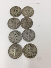 (8) Walking Liberty Half Dollars