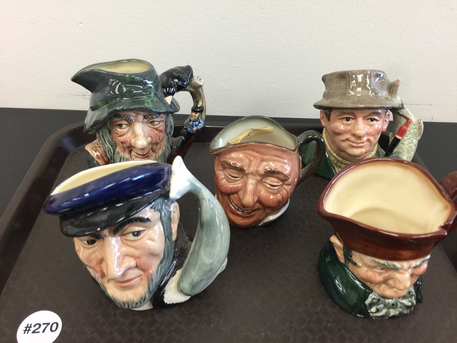 (5) Royal Doulton Toby Mugs: largest 5"H.