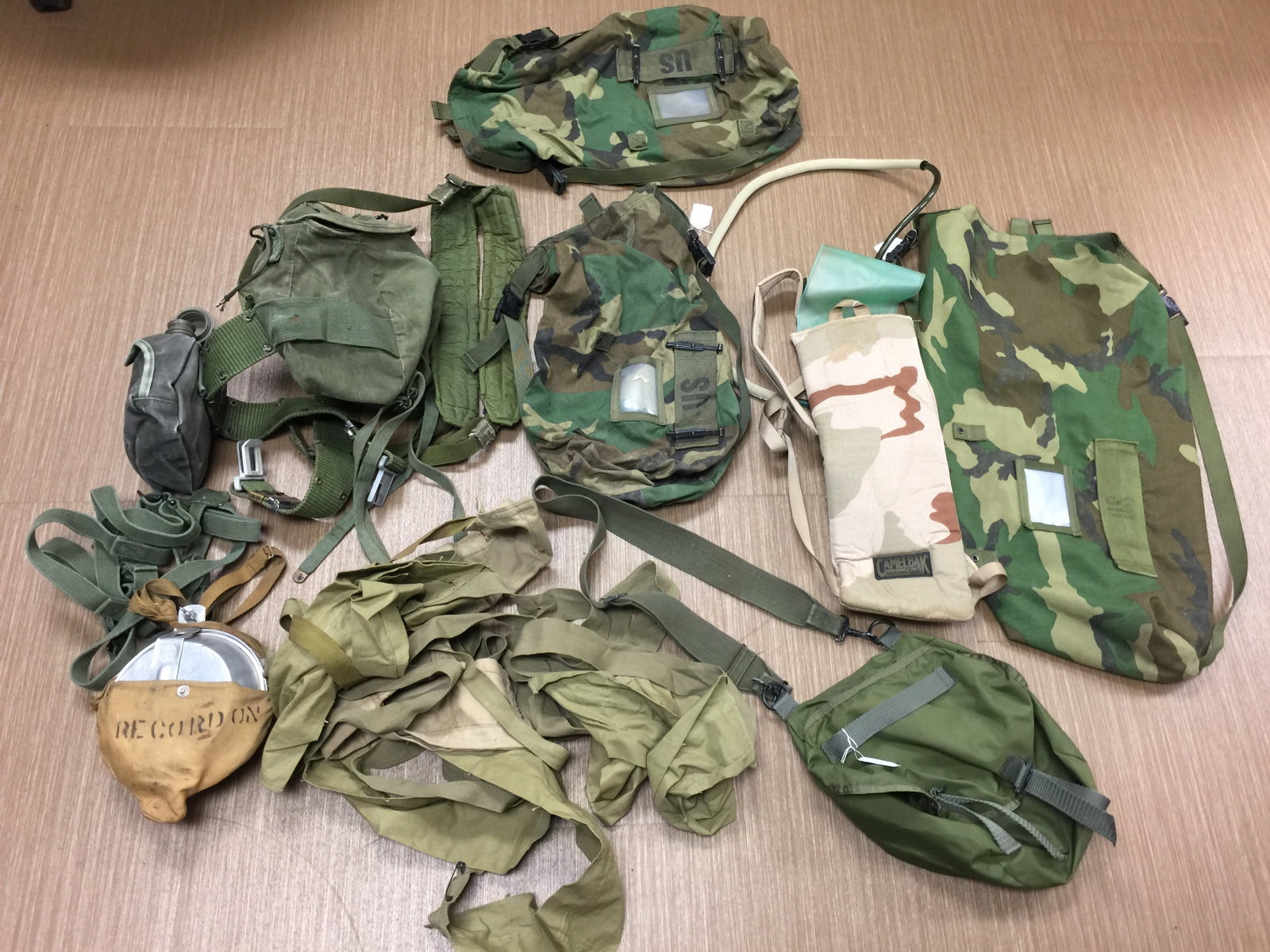 Military Accessories: Includes a canteen, bags,survival kit and more.