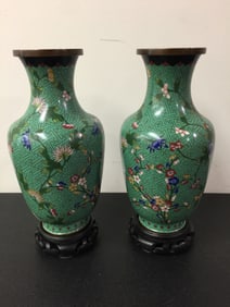 Pair Cloisonné Vases