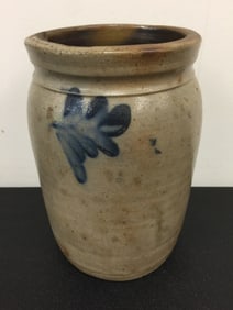 Stoneware Crock w/ Blue