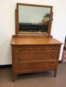 Birds Eye Maple Dresser and Mirror
