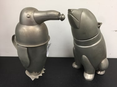 2 Art Deco Cocktail Shakers