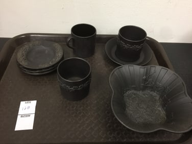 8 Pcs Black Wedgwood Basalt