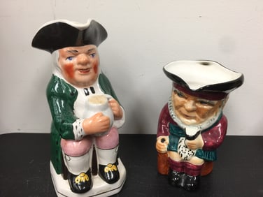 2 Staffordshire Toby Pitchers