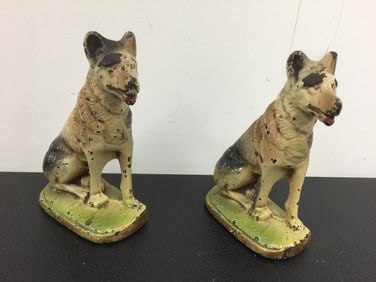 Cast Iron German Shepherd Bookends