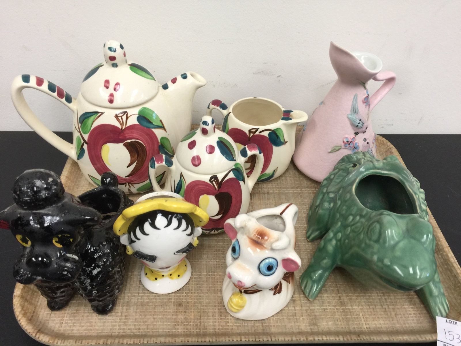 Grouping of MCM Pottery: Planters, plus. Teapot 8" w.