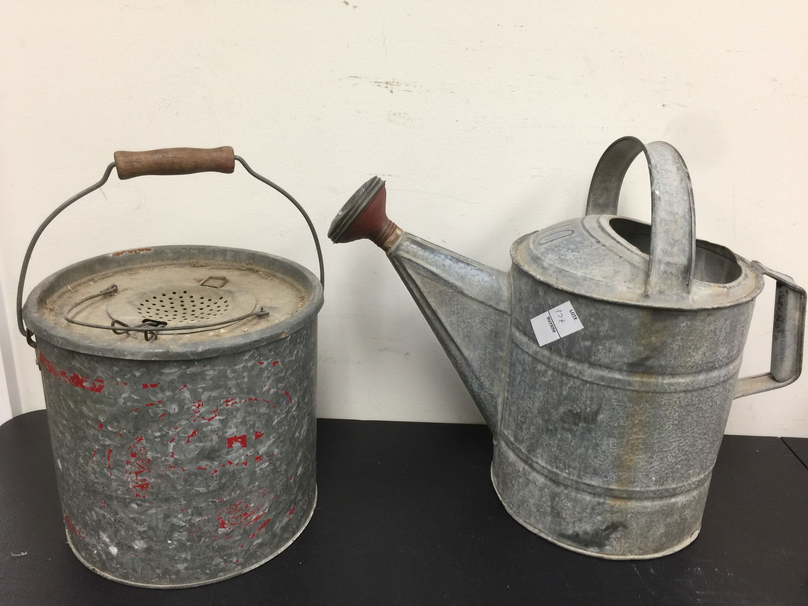 Galvanized Watering Can & Minnow Bucket (1 of 3)
