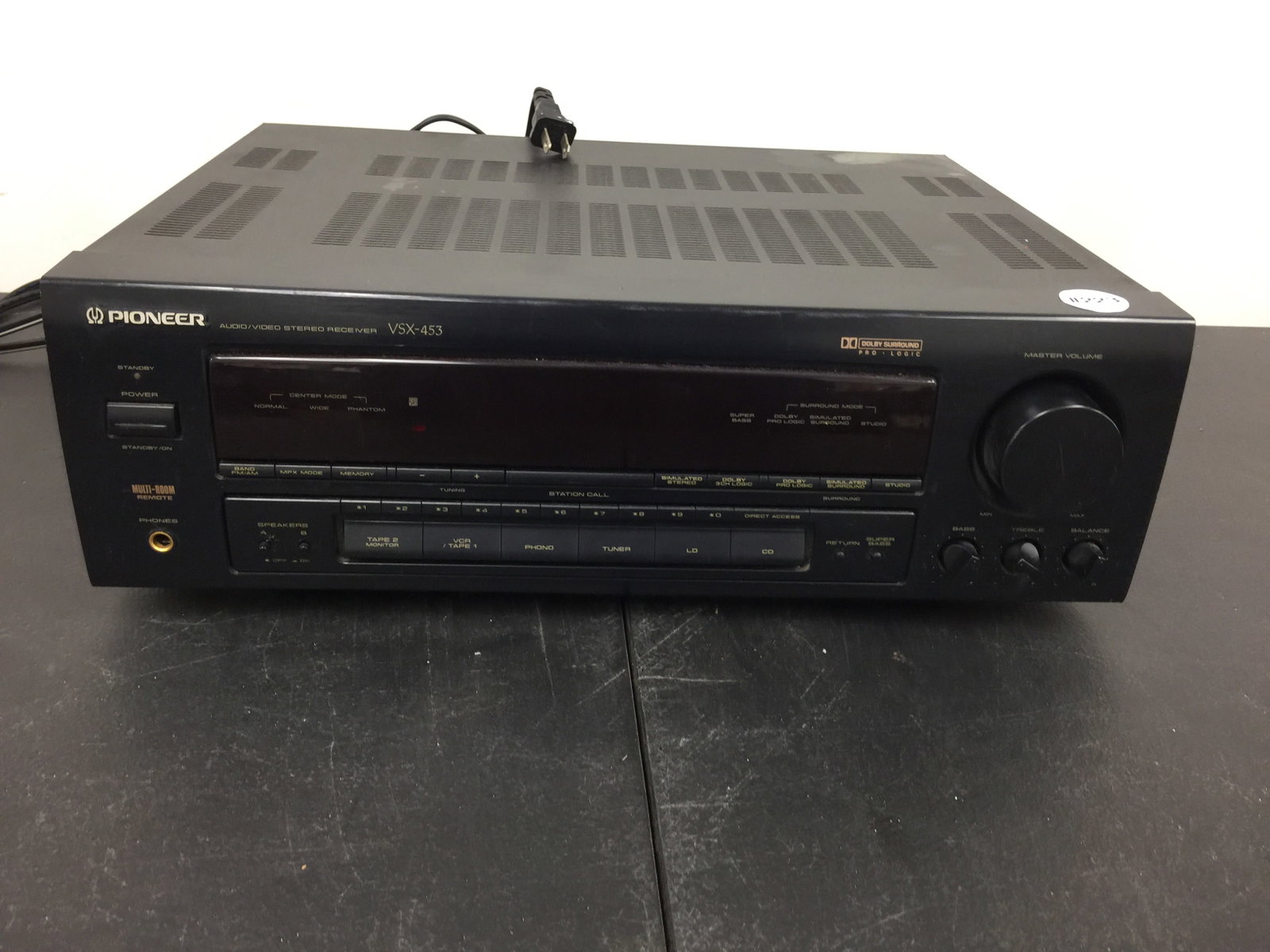 Pioneer Receiver: Model #VSX-453. 17" L.