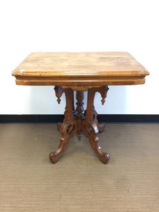 Walnut Victorian Table: 31" x 21" x 29"