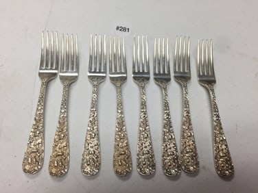 8 Stieff Sterling Forks