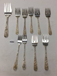 10 Stieff Sterling Forks: 11.595 ozt. Three different
