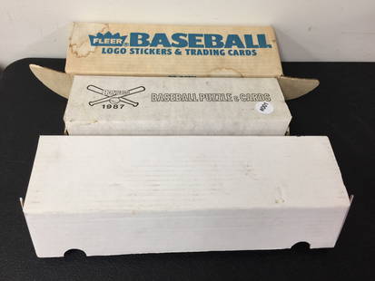 (3) Boxes Baseball Cards: 1987 bonruss(still sealed), 1987 fleer and 1986 topps.