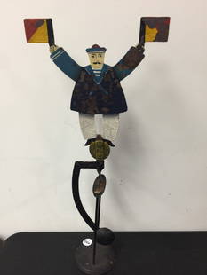 Vintage Balance Toy: sailor, 23"H.