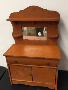 Childs Painted Primitive Jelly Cupboard: 15"x22".