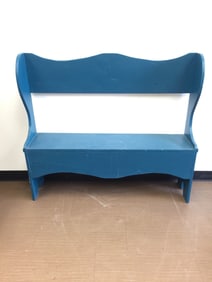 Blue Wood Bench