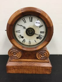 Antique Ingraham Grecian Mosaic Mantle Clock