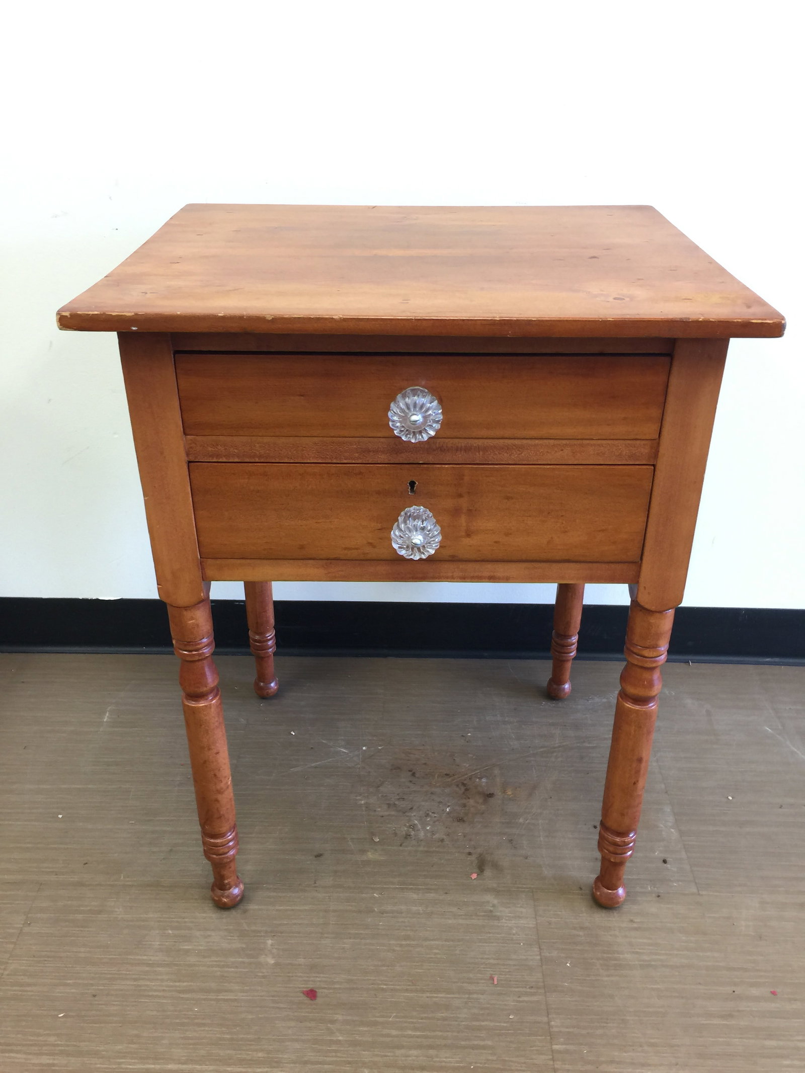 Sheraton Stand: 23" x 19" x 29", has 2 drawers, circa 1820